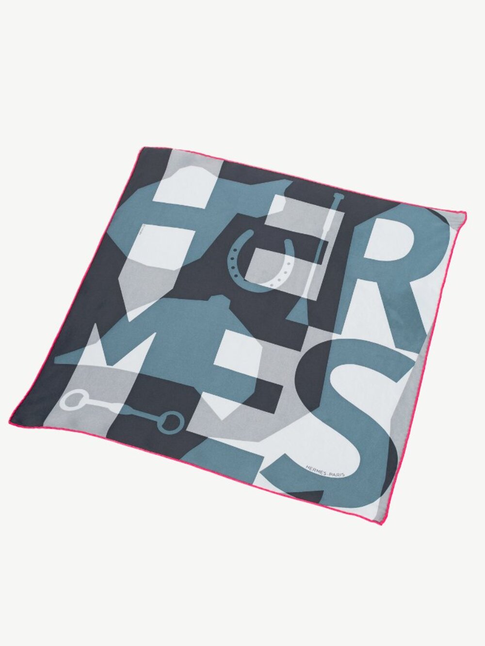 Hermes Anthracite, Gris & Gris Claire HER-MES Pocket Square 45